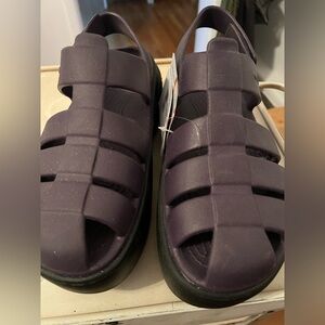 Purple Croc Stomp Fisherman Sandals